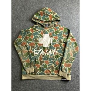 Mens Pink Dolphin Camo Pullover Hoodie Fleece Graphic, Size XL